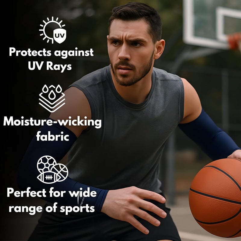CompressionZ Compression Arm Sleeves for Men & Women| Cooling UV Sun Protection Elbow Pain Relief for All Sports and Recovery - Image 2