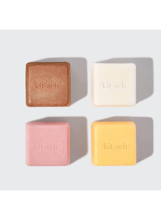 Kitsch - 4Pc Sampler Solid Shampoo And Conditioner Bar Set Rice Bar Shampoo And Conditioner Bar Growth Castor Oil Shampoo Bar & Coconut Oil Deepmoisturizing Hair Conditioner Bar Zero Waste - Image 1