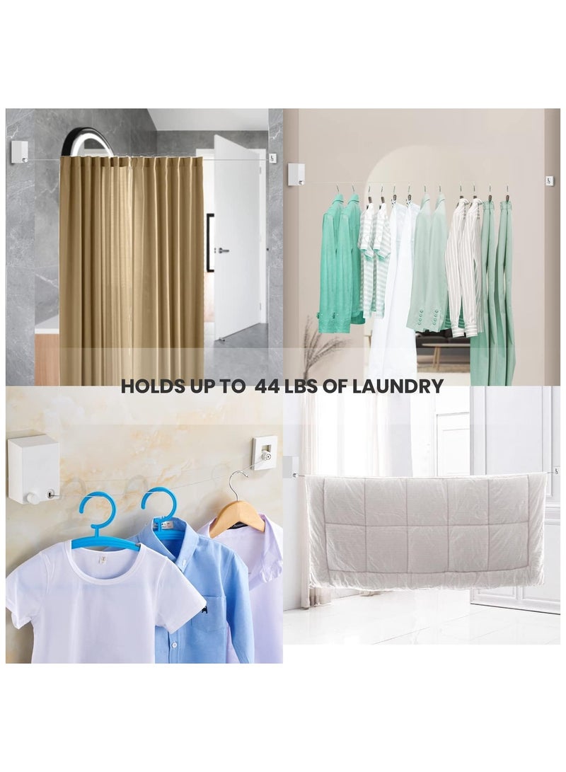 Heavy duty stainless steel retractable wall mount clothes drying line for indoor and outdoor use. - Image 4