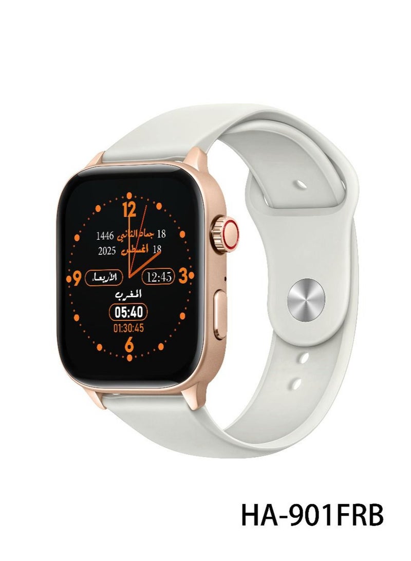Islamic New Smart Watch With Replaceable Strap - 44mm white opal/Rose Gold