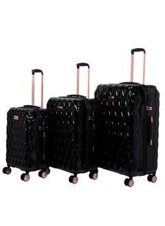 bebe Bebe Tiara Hardside Luggage on Wheels for Unisex | Ultra Lightweight ABS on with Spinner Wheels 4 Color Black/Rose Gold  - Image 2