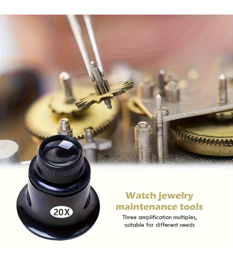 Watchmaker Magnifier Tool 20x Magnification Portable Dome Lens for Jewelers - Image 1