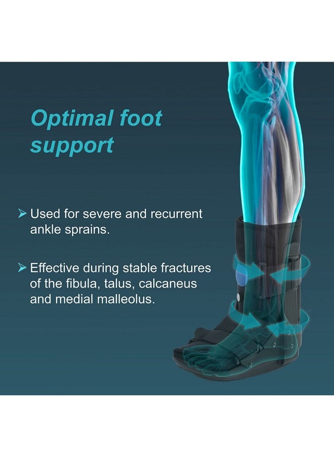 Tynor Tynor Walker Boot Air- Short, for Foot & Ankle Support | Air Cast Walker for Injury Recovery, Adjustable Medical Boot | Comfortable Orthopedic Boot for Foot Fractures | Pack of 1 (Black, XL)  - Image 2