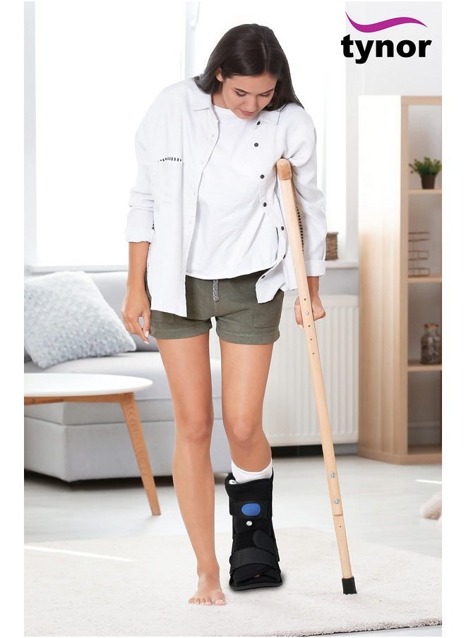 Tynor Tynor Walker Boot Air- Short, for Foot & Ankle Support | Air Cast Walker for Injury Recovery, Adjustable Medical Boot | Comfortable Orthopedic Boot for Foot Fractures | Pack of 1 (Black, XL)  - Image 5