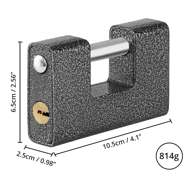 ABOUT SPACE Heavy Duty Padlock with 4 Keys 814g Hardened Steel Security Padlock with Anti Drill Pick Cylinder Security Shackle Chain Lock for GarageDoorContainersShutterLockerWarehouseGates - Image 2