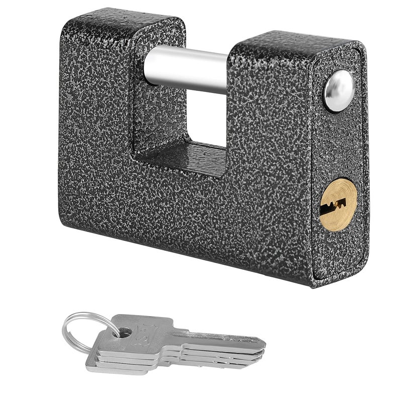 ABOUT SPACE Heavy Duty Padlock with 4 Keys 814g Hardened Steel Security Padlock with Anti Drill Pick Cylinder Security Shackle Chain Lock for GarageDoorContainersShutterLockerWarehouseGates - Image 1