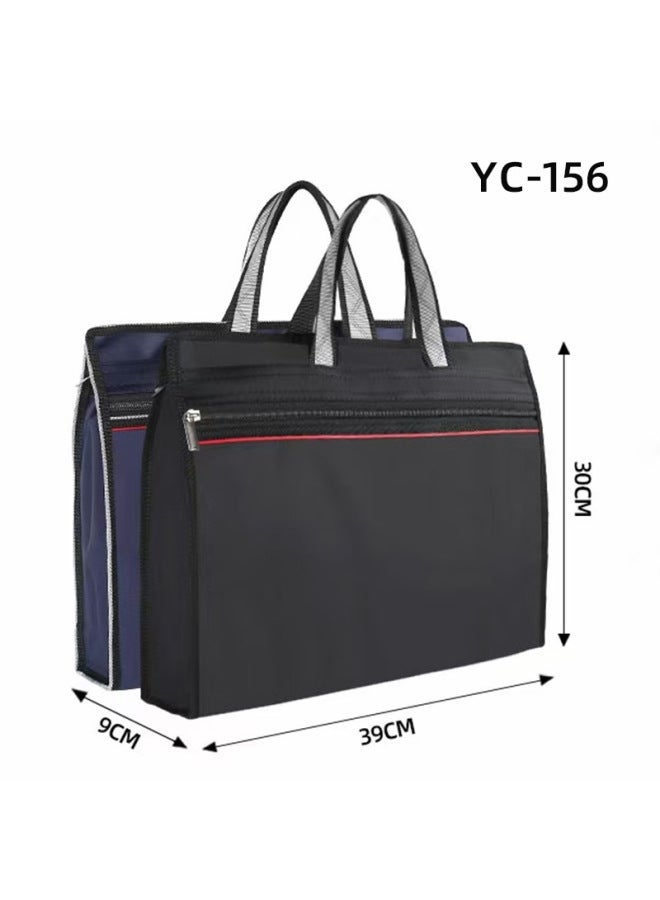 HELPS A4 Satchel Document Bag Customized Large-capacity Multi-functional Document Bag Oxford Cloth Double Zipper Information Conference Briefcase - Image 1