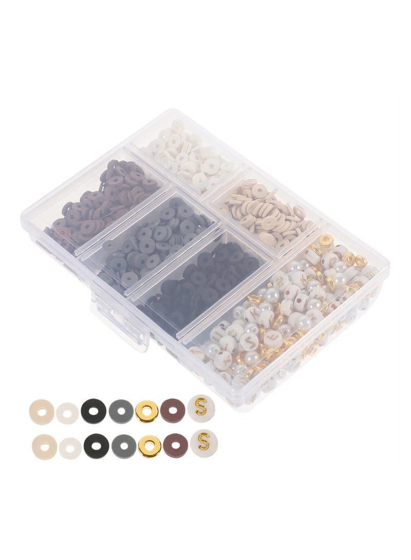 Premium Polymer Clay Heishi Beads 550 Pcs Flat Round for DIY Bracelets Necklaces and Earrings Making - Image 1