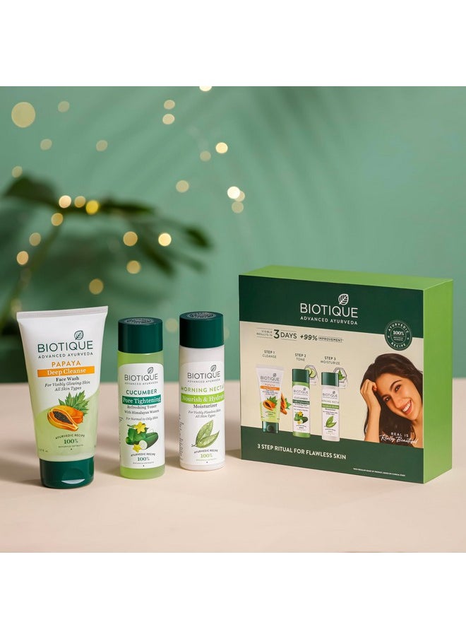 Biotique 3 Step Ritual For Flawless Skin Kit 390Ml  - Image 2
