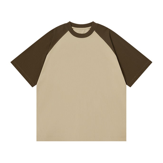 Summer new 230g ice cool sunscreen short sleeve T-shirt womens Japanese retro loose raglan sleeve contrast T-shirt top Bai Qing - Image 3