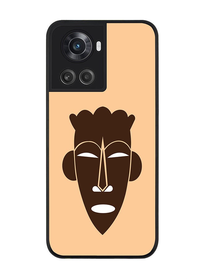 Stylizedd Rugged Black edge case for OnePlus 10R 5G/OnePlus Ace 5G Slim fit Soft Case Flexible Rubber Edges Anti Drop TPU Gel Thin Cover - Tribal Mask - Image 1