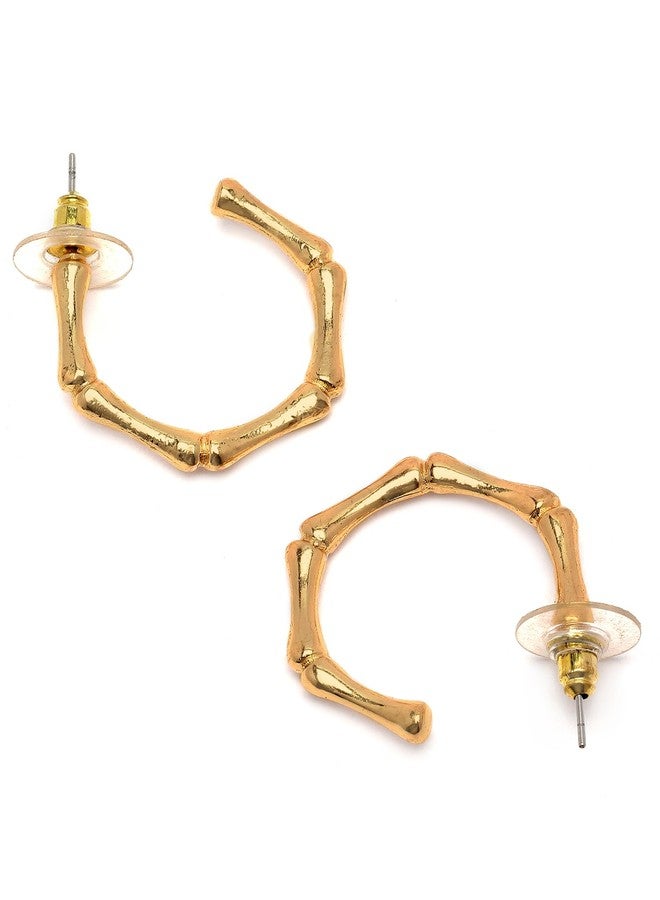 Karatcart Gold-Plated Half Hoop Earrings for Women - Image 5