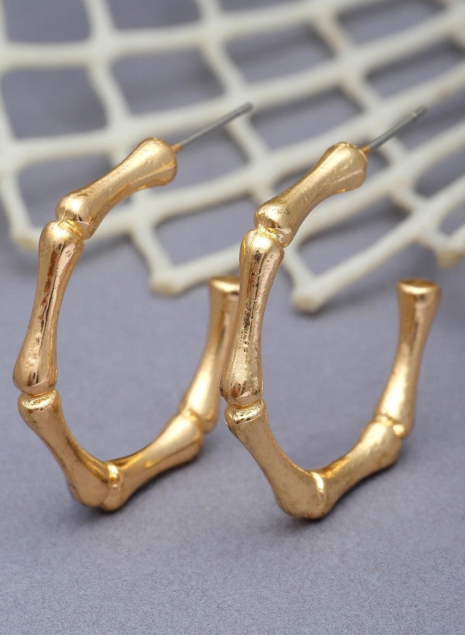 Karatcart Gold-Plated Half Hoop Earrings for Women - Image 2