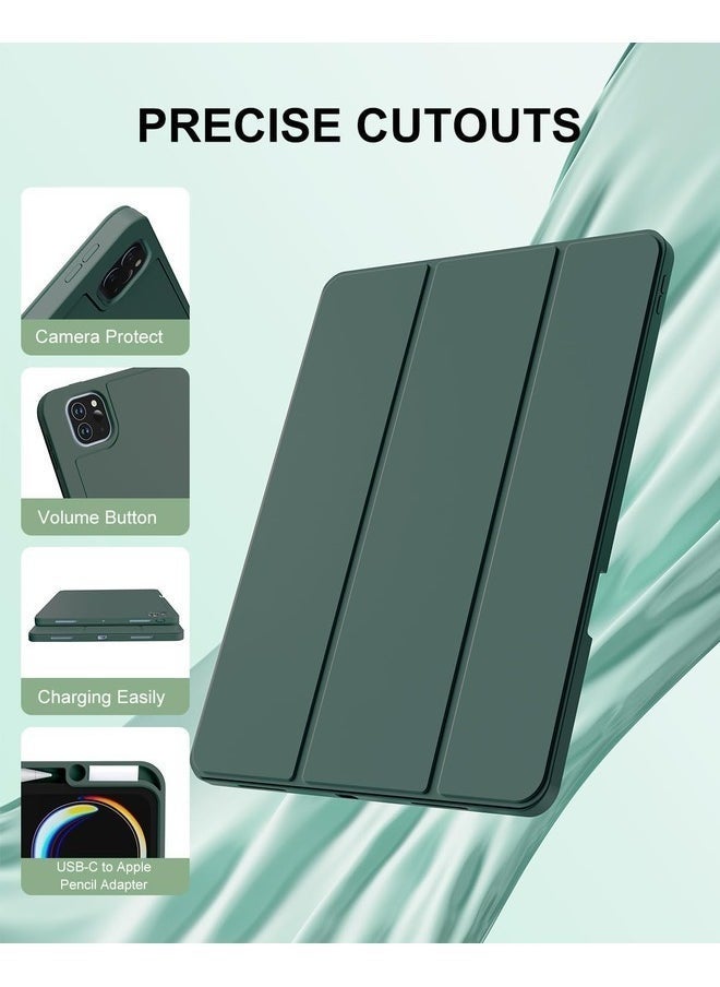ELTRAZONE iPad Pro 11-inch (M4) 2024 Green Tri-Fold PU Leather Case – Smart Tablet Cover with Adjustable Stand - Image 5