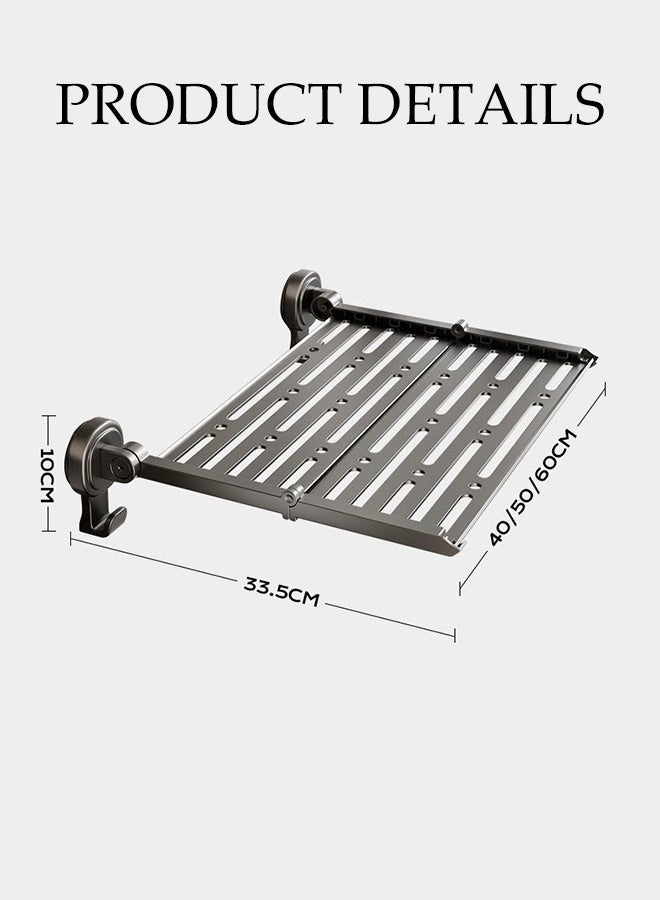 DUNISO Suction Cup Towel Shelf，Wall Mounted Foldable Towel Shelf，Multi Functional Bathroom Storage Rack，Strong Load Bearing Capacity，Wear Resistant and Corrosion Resistant，Suitable for Living Room, Kitchen, Bathroom, Balcony  - Image 2