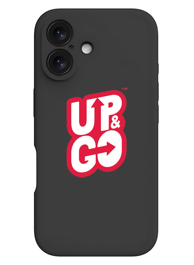 Theodor iPhone 16 Plus Black Protective Slim Fit Case Liquid Silicone Cover with Full Body Protection Anti-Scratch Shockproof Case For iPhone - Up & Go - Image 1