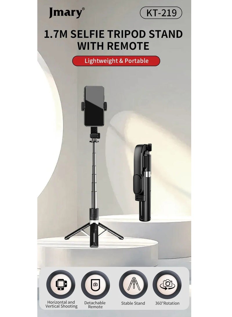 Jmary KT-219 Mini Tripod and Mobile Selfie Stick - Image 3