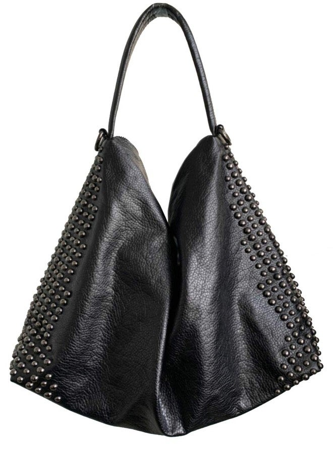 FiveloveTwo Women Rivet Purse Handbag Large Capacity Punk Shoulder Crossbody Bag Tote Satchel - Image 2