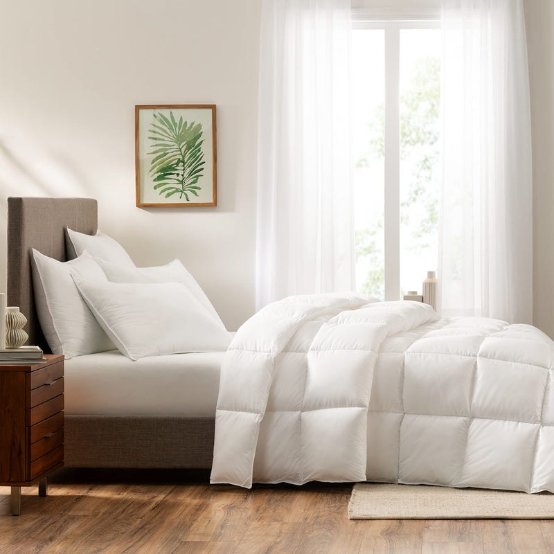 SERTA Down Illusion All Season Hypoallergenic Down Alternative Comforter with Corner Loops, Full/Queen, White - Image 2