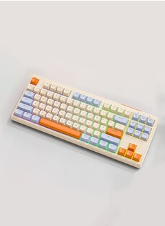 Gaming Keyboard, 87 Keys Gaming Keyboard, Hot Swappable with PBT Keycaps Mechanical Keyboard Wireless Mechanical Keyboard Bluetooth/2.4G/Wired Hot Swappable Pre-lubed Switches