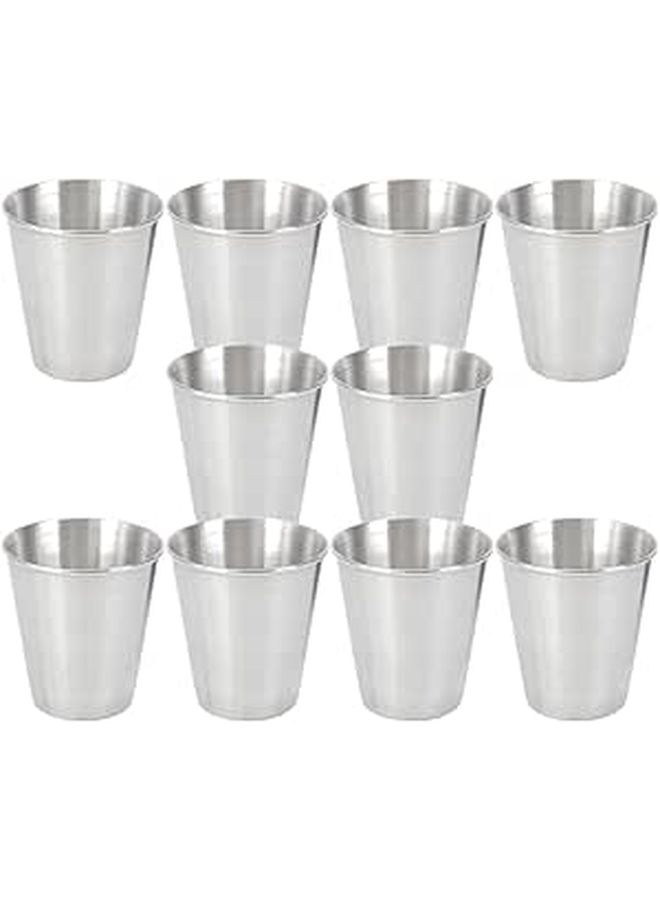 Stainless Steel Camping Drink Cups 70ml Portable Reusable Multifunction Wine Cups For Outdoor Travel And Home Use Pack Of 10 - Image 1
