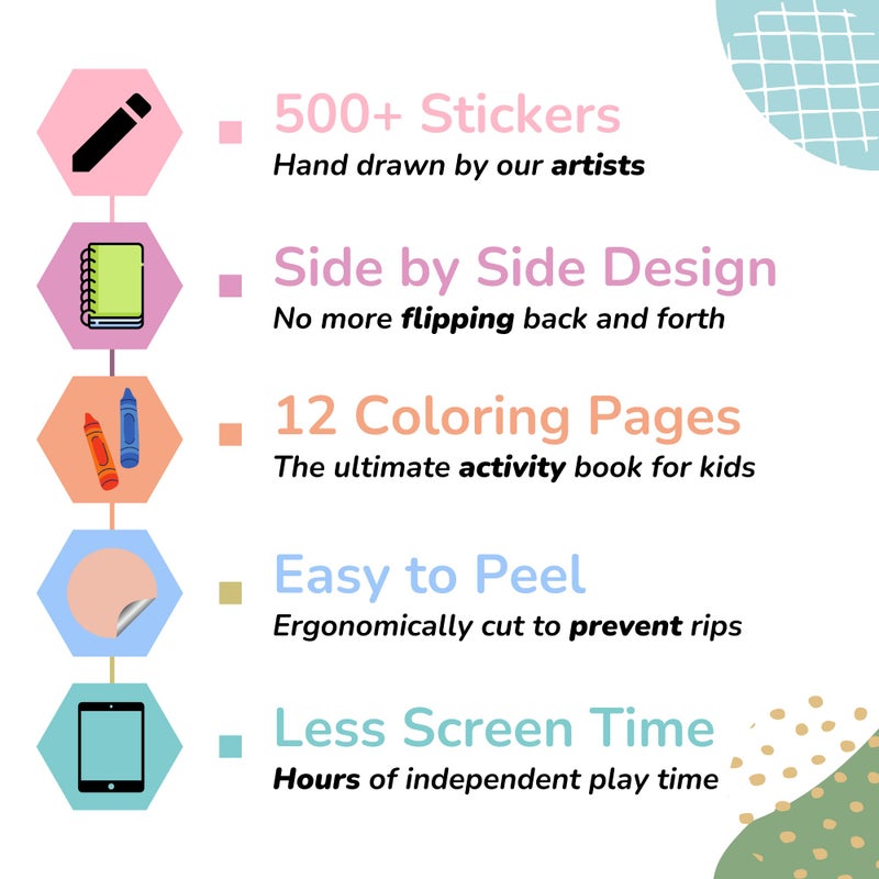 Cupkin Farm Animal Sticker Book Activity for Kids, Toddler Airplane Travel Essentials, 500+ Horse Stickers for Kids + 12 Scenes + 12 Coloring Book Pages, Cow Lover Children's Gift, Crafts Ages 2-8 - Image 4