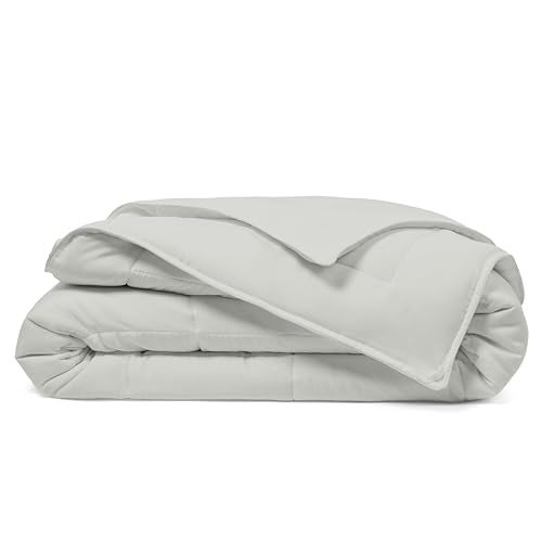 Cosy House Collection Cosy House Collection Luxury Down Alternative Comforter  Blend of Rayon Derived from Bamboo  Bedroom Essentials  All Season Use  Box Stitch Construction  Duvet Loops FullQueen Silver 