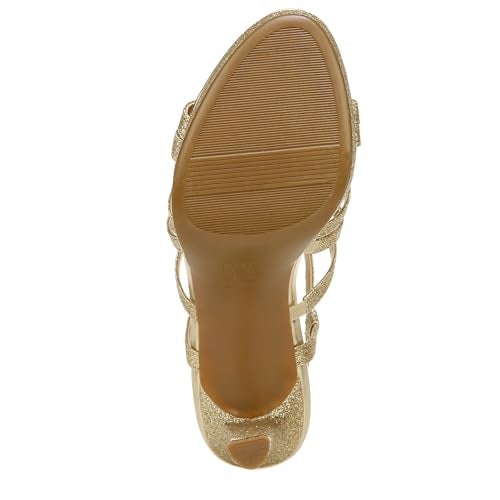 Naturalizer Womens Baylor Heeled Sandal Gold Glitter 9 M - Image 4