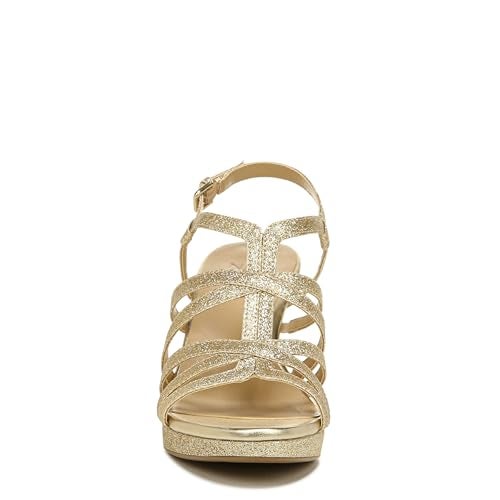 Naturalizer Womens Baylor Heeled Sandal Gold Glitter 9 M - Image 2