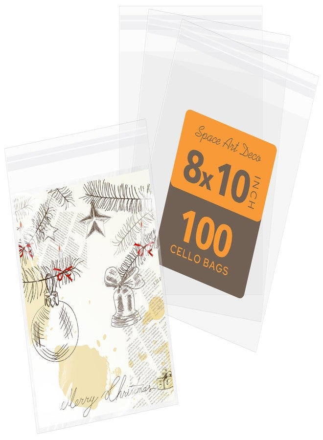 Space Art Deco 8x10 Inch Self Sealing Cellophane Bags 100Pack, 8 1/4x10 1/4 - Image 1
