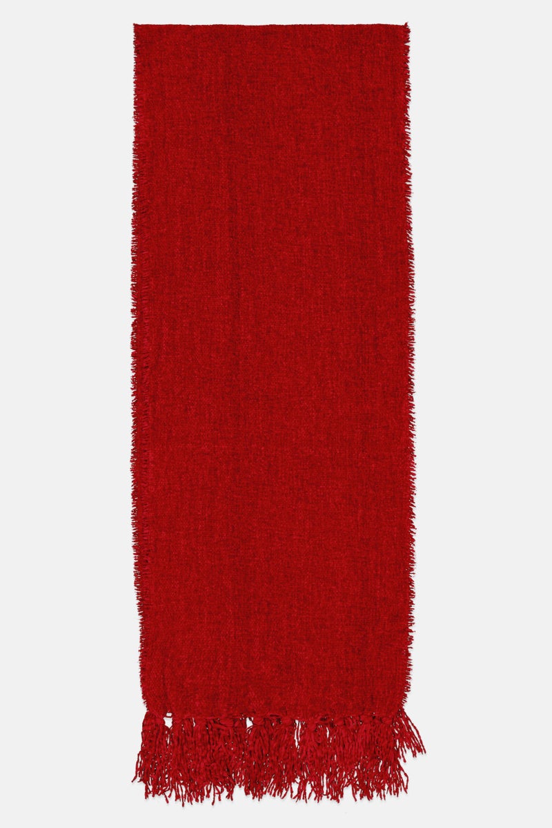 Charter Club Women Solid Chenille Muffler Scarf 180 L x 35 W cm, Red - Image 1