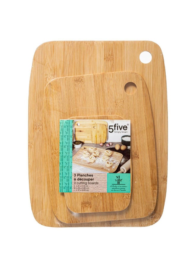 حامل ماكينة تحضير طقم لوح تقطيع مستطيل من الخيزران بني 3 قطع 12.8 x 9.2 x 10 سم 540724263 - Image 5