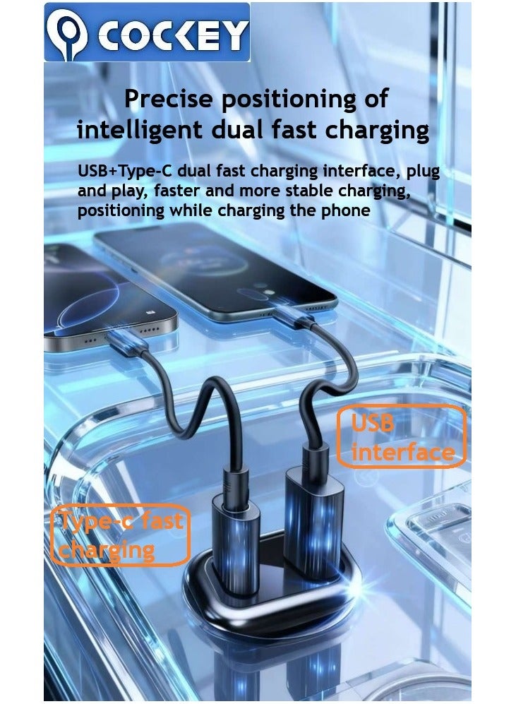 كوكي منفذ الشحن السريع المزدوج (USB+Type-C) توصيل وتشغيل تتبع المركبة، الشحن على متن السفينة وتحديد الموقع المزدوج في جهاز واحد لشحن السيارة - Image 3