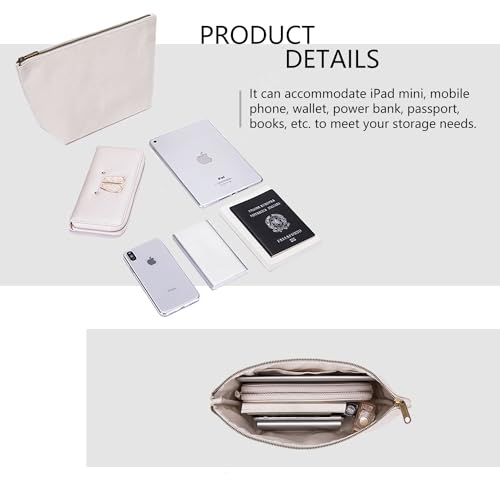 YONBEN Zipper Closure Insert Purse Organizer Bag In Bag Tote Insert Organizer Tote Shaper (Beige) - Image 4