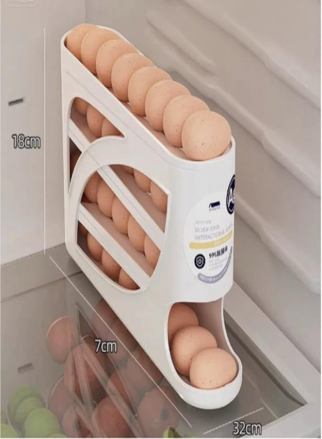 Egg storage box, rolling refrigerator side door, egg rack support, kitchen preservation, automatic slide type rolling eggs 