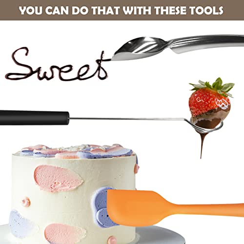 Artcome 5pcs Double Boiler Melting Pot Set - 600ML/0.6QT and 1000ML/1QT Chocolate Stainless Steel Melting Pot, Decorating Spoons, Silicone Spatula and Dipping Tool for Melting Chocolate, Candy, Soap - Image 4