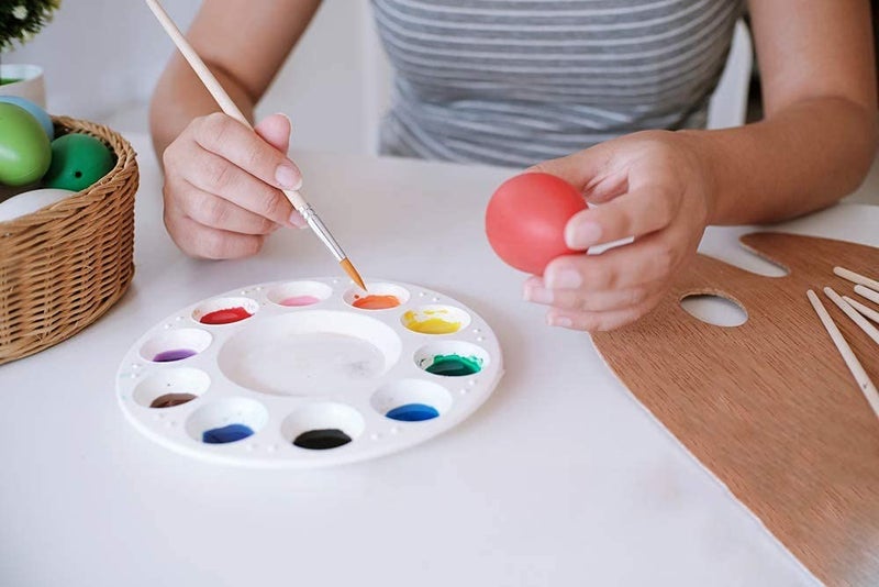 WNATN 8pcs Paint Tray Palettes, Plastic White Palettes for Kids & Students,Paint Tray for Art Class,Craft DIY or Have a Birthday Painting Party - Image 3