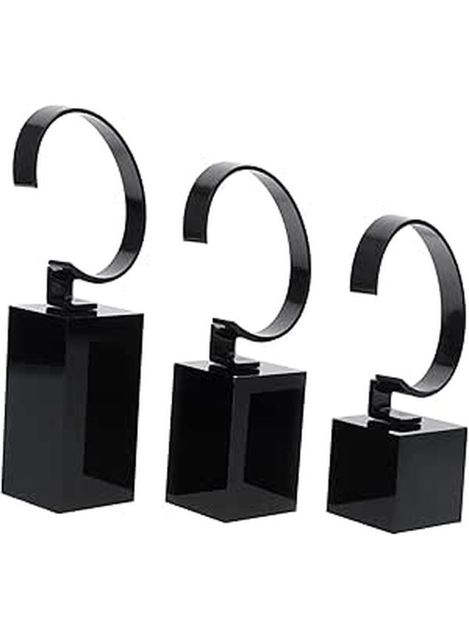 Acrylic Jewelry Display Stand 3Pcs Set Lightweight Durable Bracelet Watch Holder - Image 1