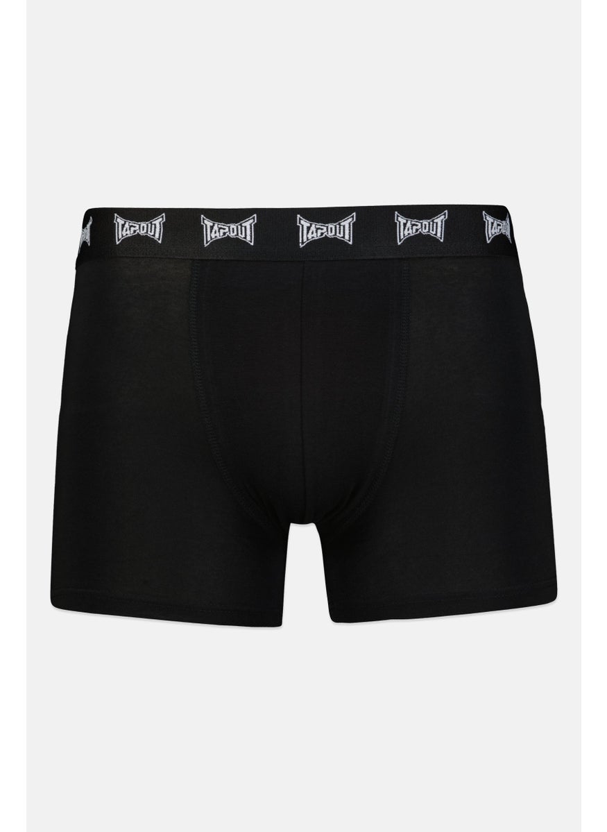TapouT - Men 3 Pcs Brand Logo Boxer Brief Set, Black/Grey/Brown - Image 1