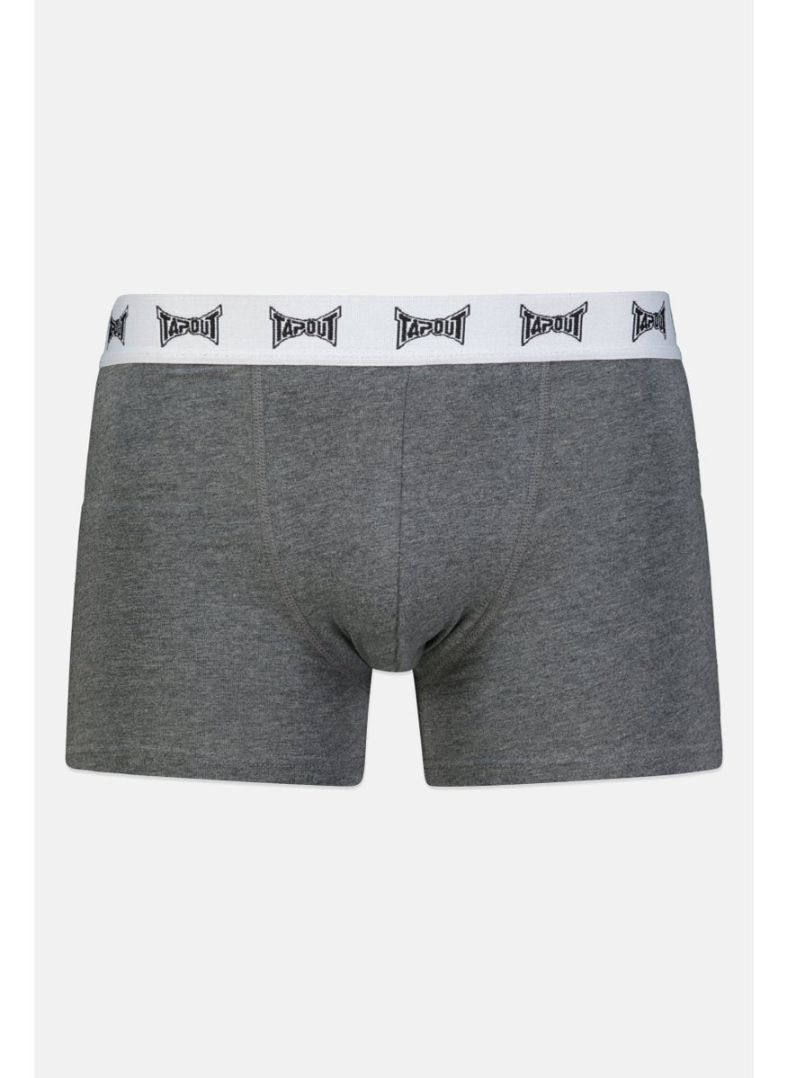 TapouT - Men 3 Pcs Brand Logo Boxer Brief Set, Black/Grey/Brown - Image 1