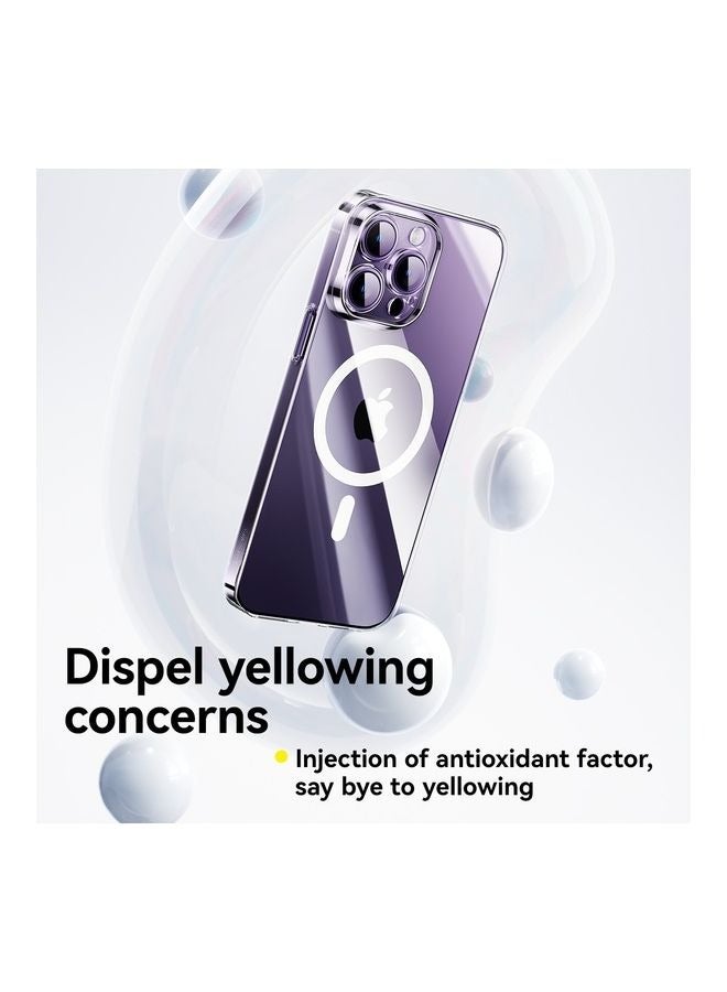 Captaintech iPhone 15 Pro Max 6.7 Inch Magsafe Slim Thin Magnetic Yellowing-Resistant Shock Absorption Anti-Scratch And Hard Back Crystal Cell Phone Case Clear - Image 4