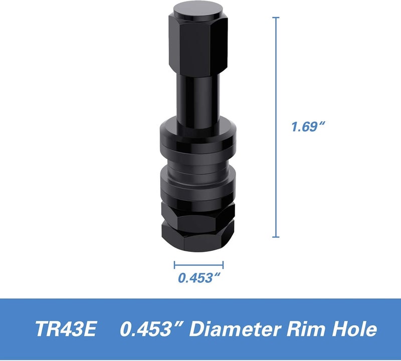 CKAuto 5 Pcs VS43/TR43E Tubeless Metal Clamp-in Valve Stems, Black Finish - Image 4
