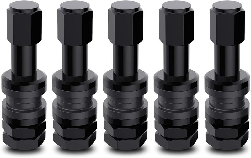 CKAuto 5 Pcs VS43/TR43E Tubeless Metal Clamp-in Valve Stems, Black Finish - Image 1