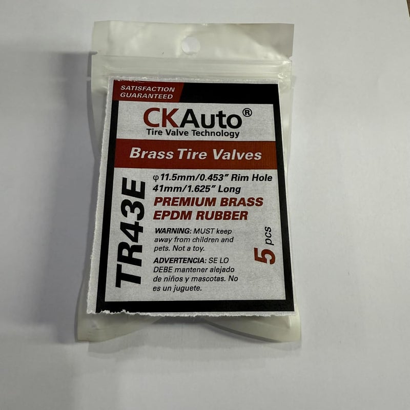 CKAuto 5 Pcs VS43/TR43E Tubeless Metal Clamp-in Valve Stems, Black Finish - Image 2