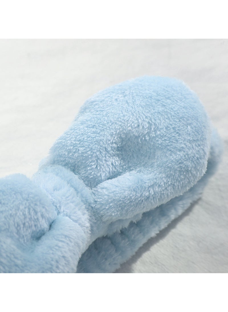 Bow tie headband Wrist strap Female face water absorbent coral velvet headband wrist strap a set - Image 3