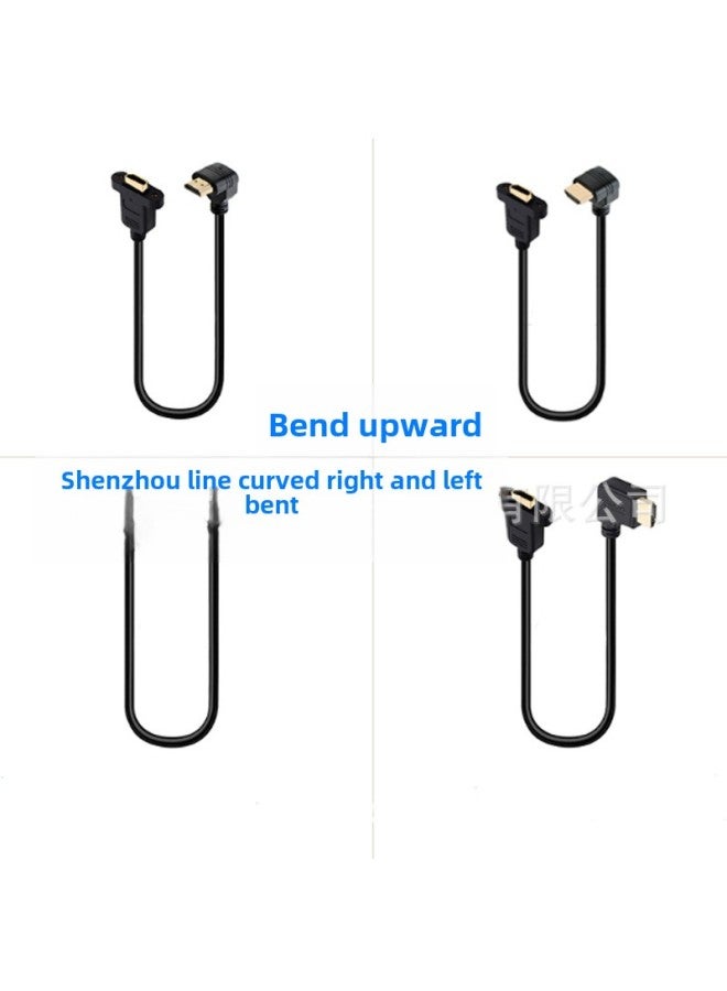 HDMI Male To Female With Ears Left And Right Up And Down 90 Degree Elbow Hdmi HD Extension Cord With Screw Hole Fixed 4K-Color: HDMI Female-to-female With Screw Hole-Line Length:0.3m - Image 3
