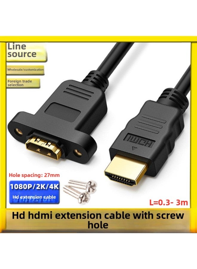 HDMI Male To Female With Ears Left And Right Up And Down 90 Degree Elbow Hdmi HD Extension Cord With Screw Hole Fixed 4K-Color: HDMI Female-to-female With Screw Hole-Line Length:0.3m - Image 4
