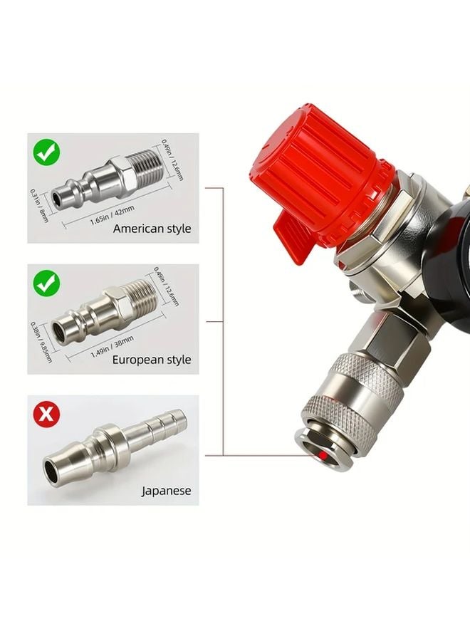 Four Holes Air Compressor Pressure Valve Switch Manifold Regulator Instrument Set - Image 4