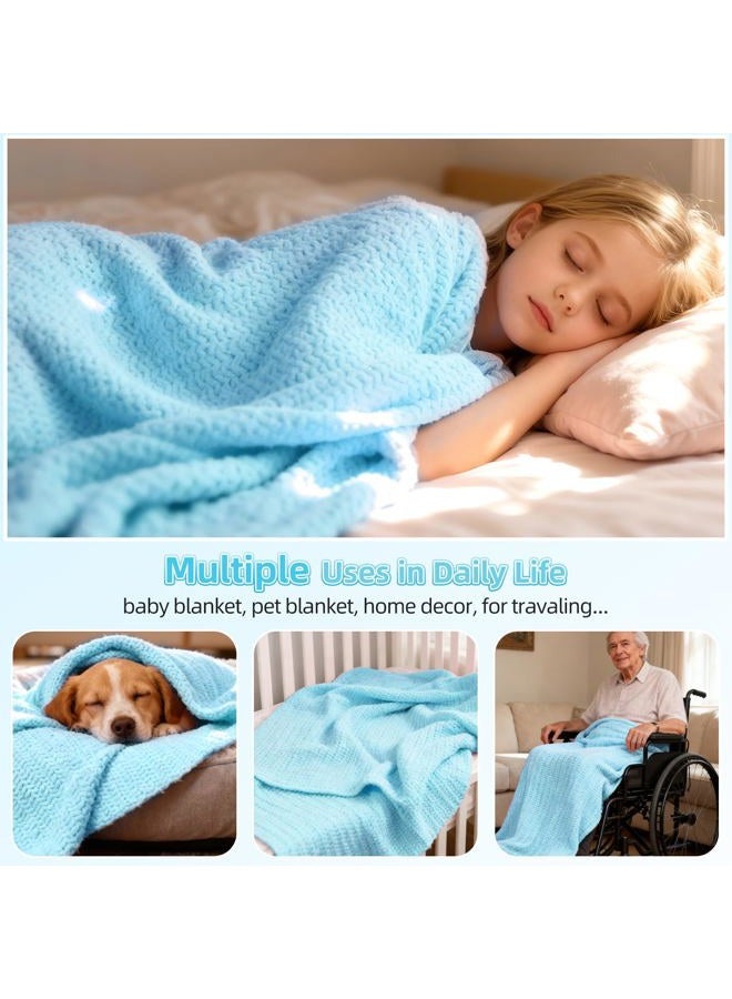 Aeelike Blanket Crochet Kit for Beginners, Easy Crochet Blanket Kit with Soft Chenille Yarns Detailed Instruction Crocheting Accessories Complete Beginners Crocheting Kits, Sea Blue - Image 5