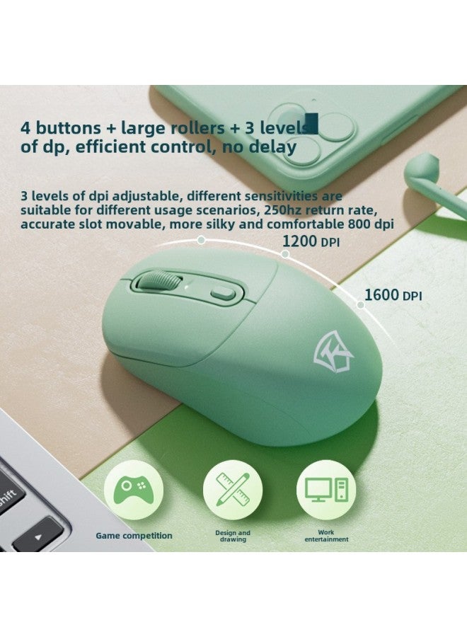 Wireless Mouse Bluetooth Mute Three-mode Cute Male And Female Notebook Rechargeable Portable Ergonomic Mouse-Specifications:Elegant Black-Battery Edition -2.4G Bluetooth Dual Mode - Image 3
